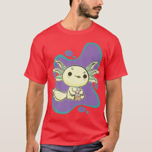 Bubble Tea Yellow Axolotl Pet Boba Cute Kawaii Pas T-Shirt