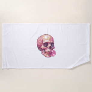 Bubble Trouble Skull � Funny Gum Skeleton Beach Towel