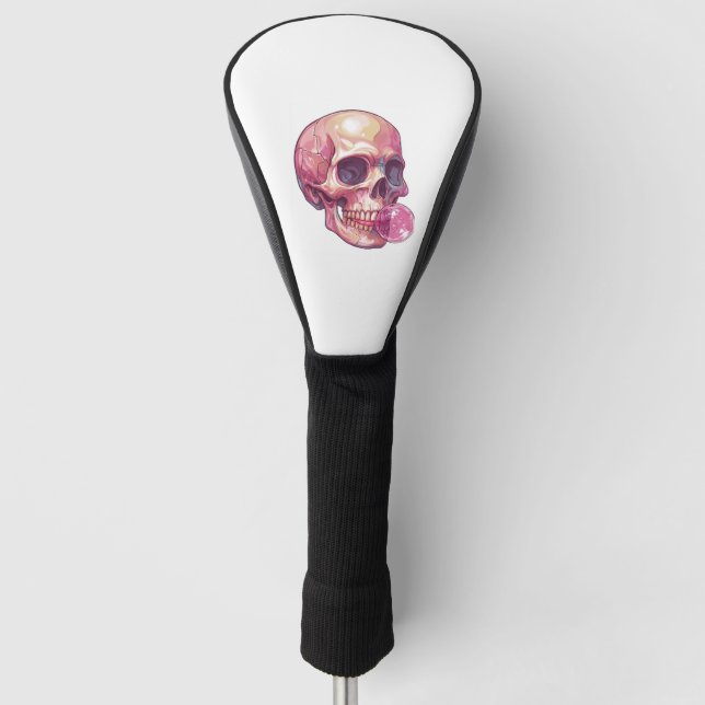 Bubble Trouble Skull � Funny Gum Skeleton Golf Head Cover (Front)