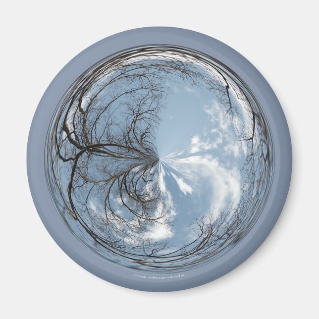 bubble view of the sky with oak tree magnet (Front)
