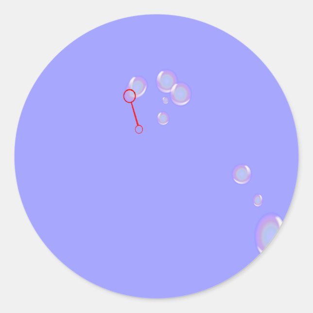 Bubble Wand and Bubbles Classic Round Sticker (Front)