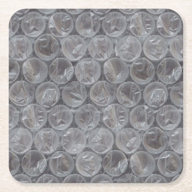 Bubble wrap square paper coaster (Front)