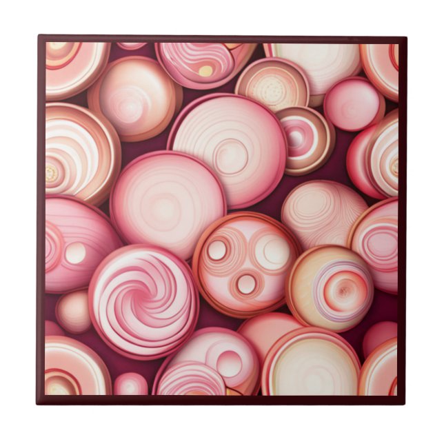 Bubblegum Bubbles Ceramic Tile (Front)
