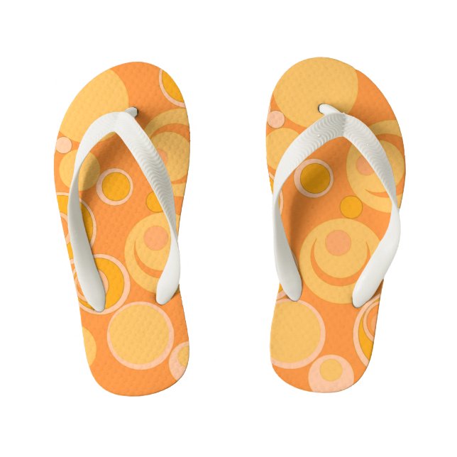 Bubblegum Bubbles Everywhere Orange  Kid's Thongs (Footbed)