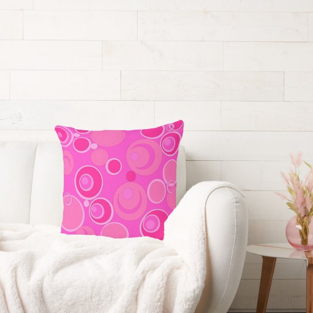 Bubblegum Bubbles Everywhere Pink Cushion (Couch)