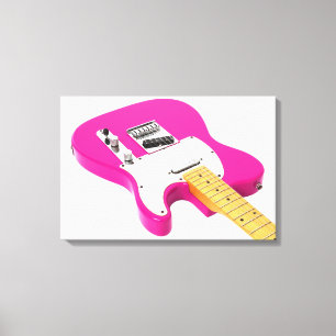 BUBBLEGUM ELECTRIC GUITAR 16x24 Canvas Print