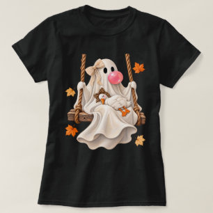 Bubblegum Ghost & Silly Goose Swing Halloween Fall T-Shirt