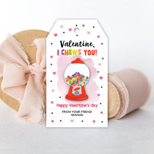 Bubblegum Gift Tags, Classroom Valentine's Tag