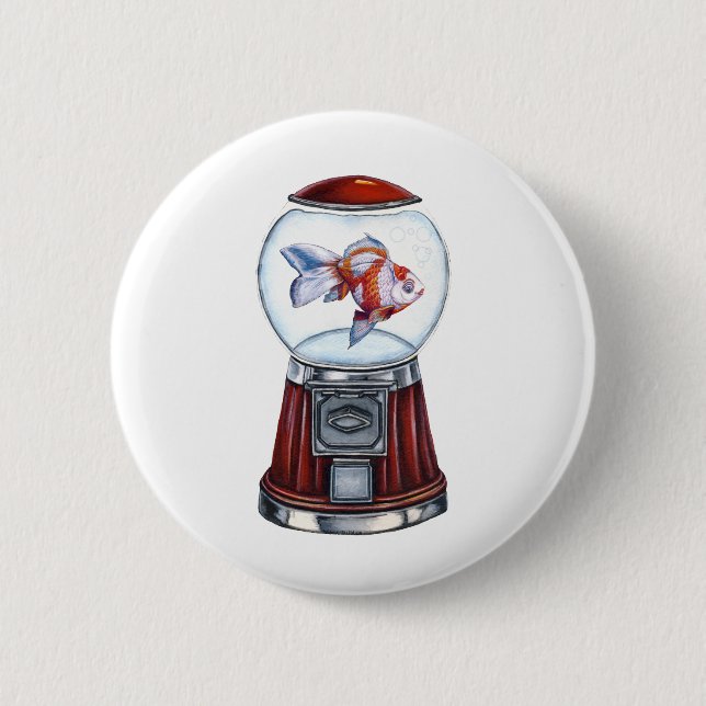 BubbleGum Goldfish 6 Cm Round Badge (Front)
