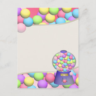 Bubblegum Gumballs and Machine Postcard