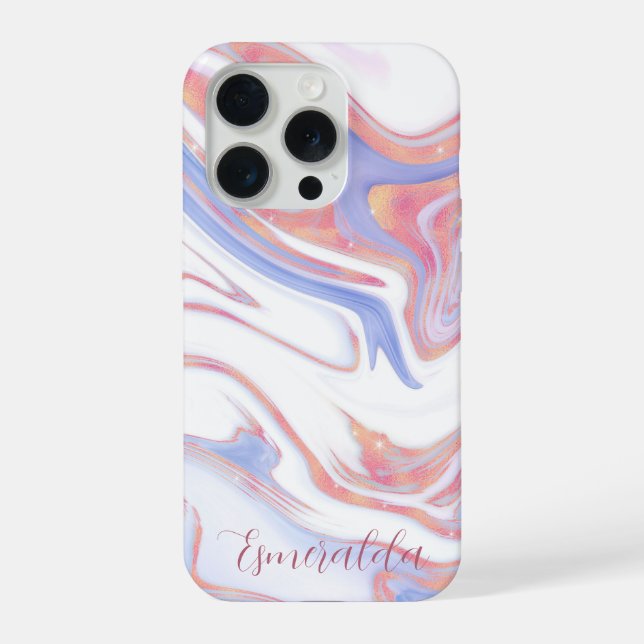 Bubblegum Marble Customisable iPhone Case (Back)