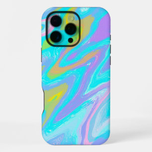 Bubblegum Marble Texture Liquid Paint Mixture iPhone 16 Pro Max Case