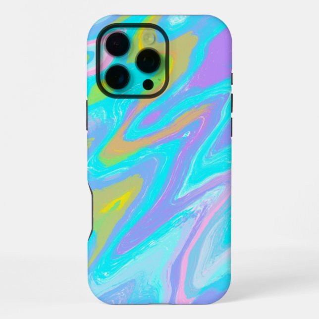 Bubblegum Marble Texture Liquid Paint Mixture iPhone Case (Back)