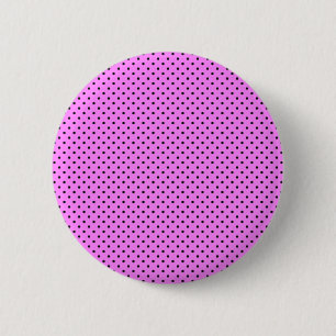 Bubblegum Pink And Small Black Polka Dots Pattern 6 Cm Round Badge