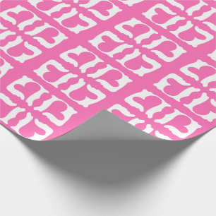 Bubblegum Pink and White Hearts Wrapping Paper