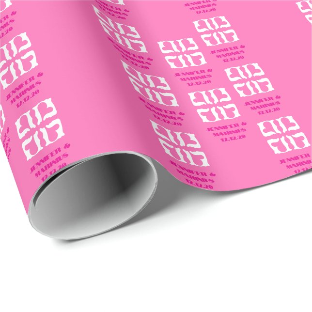 Bubblegum Pink and White Hearts Wrapping Paper (Roll Corner)