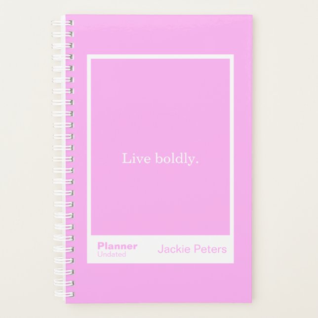 Bubblegum Pink Block Quote | Fully Customisable Planner (Front)