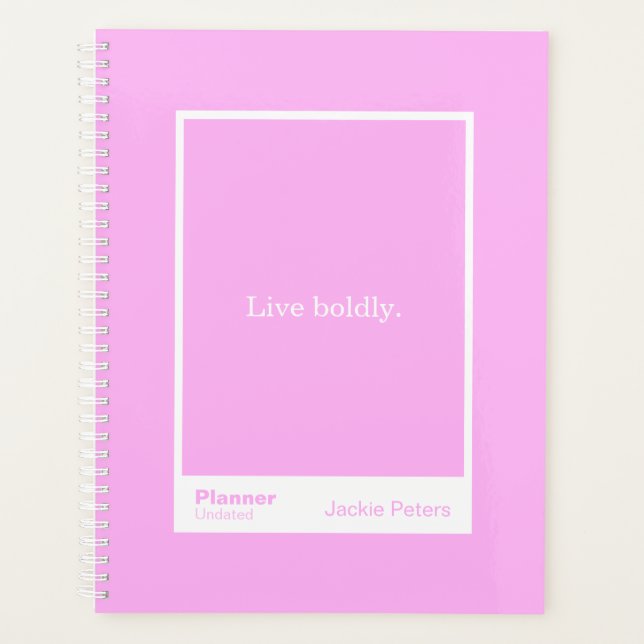 Bubblegum Pink Block Quote | Fully Customizable Planner (Front)