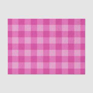Bubblegum Pink Bright Tartan Plaid Pattern Print Tissue Paper