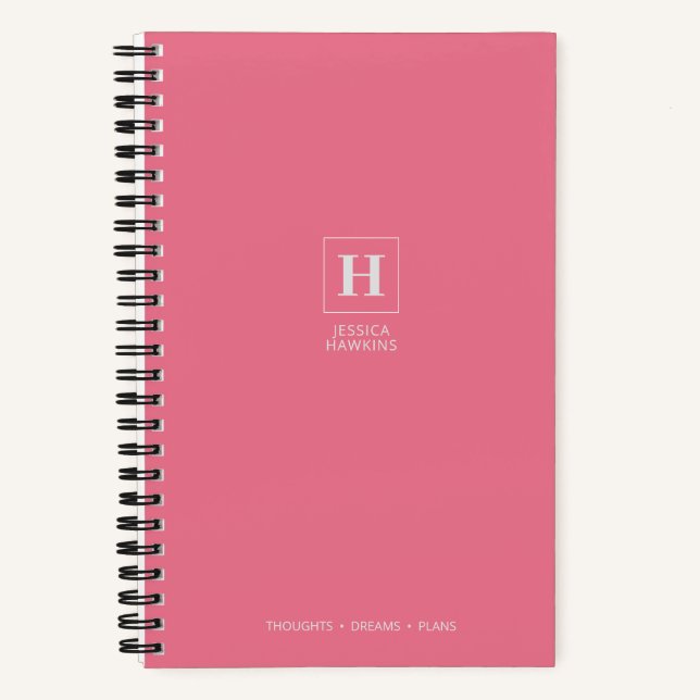 Bubblegum Pink Classic Monogram Notebook (Front)