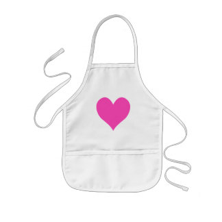 Bubblegum Pink Cute Heart Shape Kids Apron