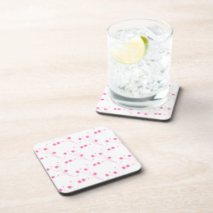 Bubblegum Pink Flowers, Small Floral Print Coaster