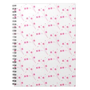 Bubblegum Pink Flowers, Small Floral Print Notebook