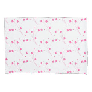 Bubblegum Pink Flowers, Small Floral Print Pillowcase
