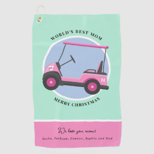 Bubblegum Pink Golf Cart Mum's Golf Towel