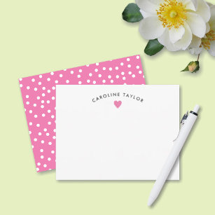 Bubblegum Pink Heart & Dots Cute Girly Card