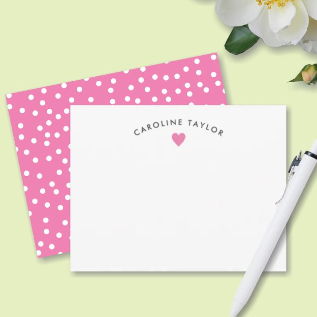 Bubblegum Pink Heart & Dots Cute Girly Card (Creator Uploaded)