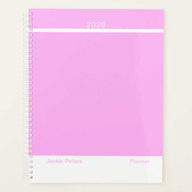 Bubblegum Pink Minimalist Planner (Front)
