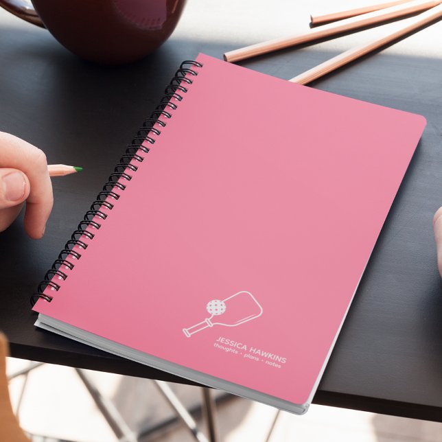 Bubblegum Pink Pickleball Paddle & Ball Personal Notebook (Creator Uploaded)