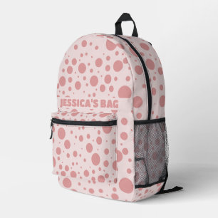 Bubblegum Pink Polka Dot Printed Backpack