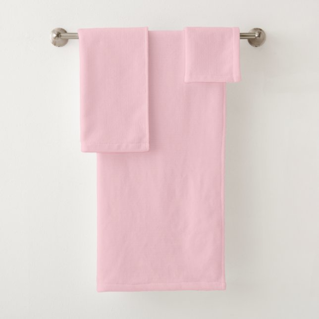 Bubblegum Pink Pretty And Yummy Solid Colour Bath Towel Set (Insitu)