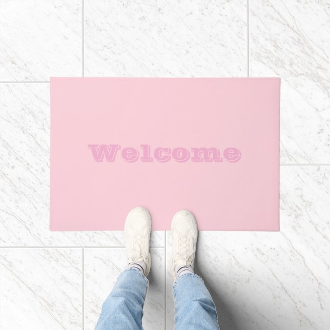 Bubblegum Pink Pretty And Yummy Solid Colour Doormat (Indoor)