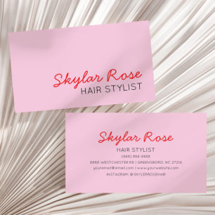 Bubblegum Pink Red Girly Cute Business Card