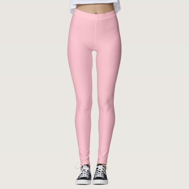 Bubblegum Pink Solid Colour Leggings (Front)