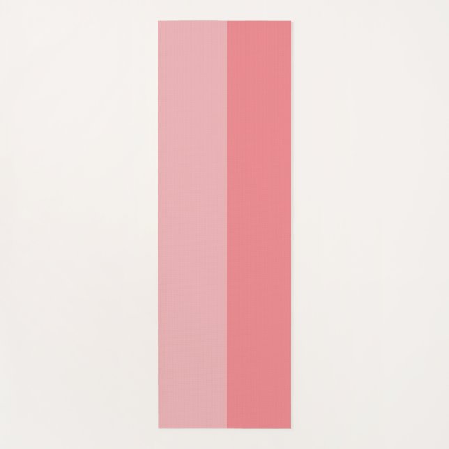 Bubblegum pink two tone striped yoga mat (Front)