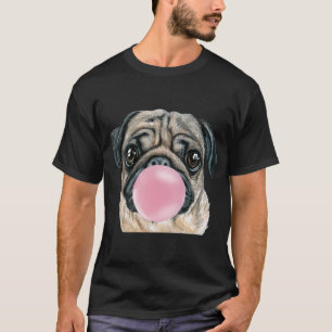 Bubblegum Pug Dog T-Shirt