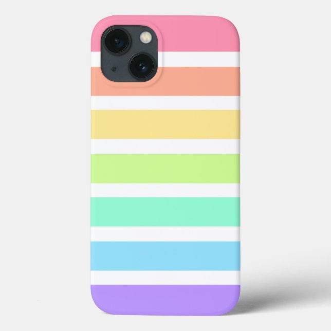 Bubblegum rainbow and white stripes Case-Mate iPho iPhone Case (Back)