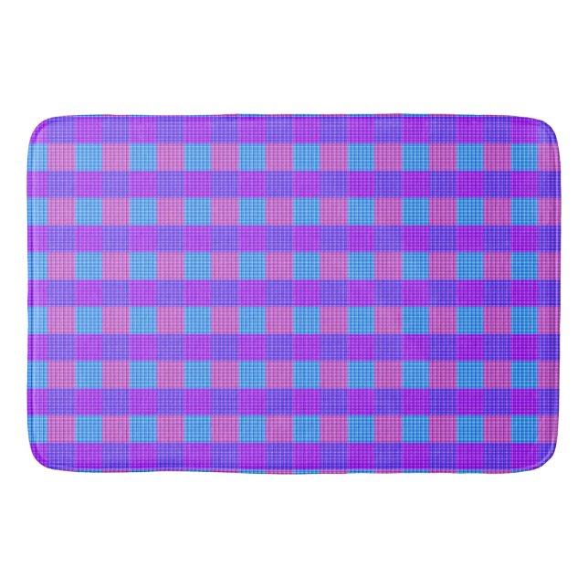 Bubblegum Tartan Print, Bath Mat (Front)