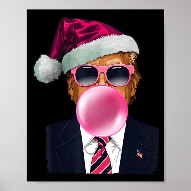 Bubblegum Trump Blowing Bubble Gum Christmas Nk Tr Poster (Front)