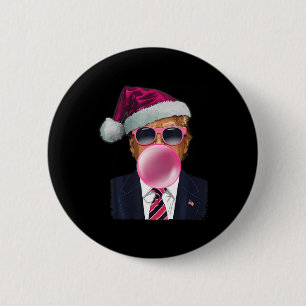 Bubblegum Trump Blowing Bubble Gum Christmas Pink 6 Cm Round Badge