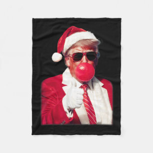 Bubblegum Trump Blowing Bubble Gum Christmas Pink Fleece Blanket