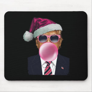 Bubblegum Trump Blowing Bubble Gum Christmas Pink Mouse Pad