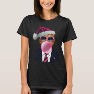 Bubblegum Trump Blowing Bubble Gum Christmas Pink  T-Shirt