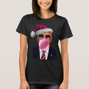 Bubblegum Trump Blowing Bubble Gum Christmas Pink  T-Shirt