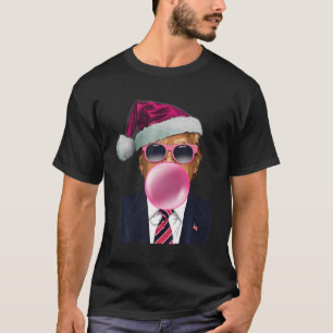 Bubblegum Trump Blowing Bubble Gum Christmas Pink T-Shirt