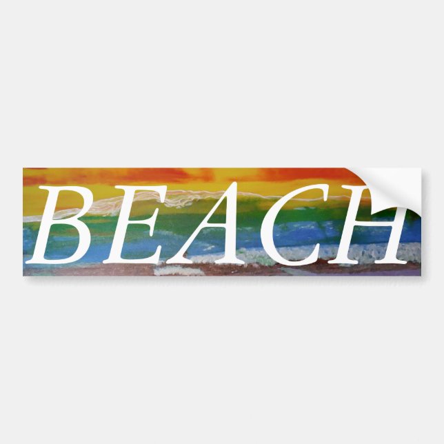 Bubblepacific bumper stickers, BEACH Sticker (Front)